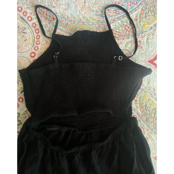 Universal Thread Smocked Linen cotton blend Midi Sundress Black size small - Picture 8 of 13